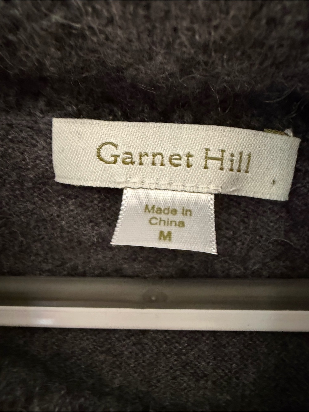 Garnet Hill Dark Charcoal Cowl Neck Cashmere Sweater size Medium - Picture 3 of 5